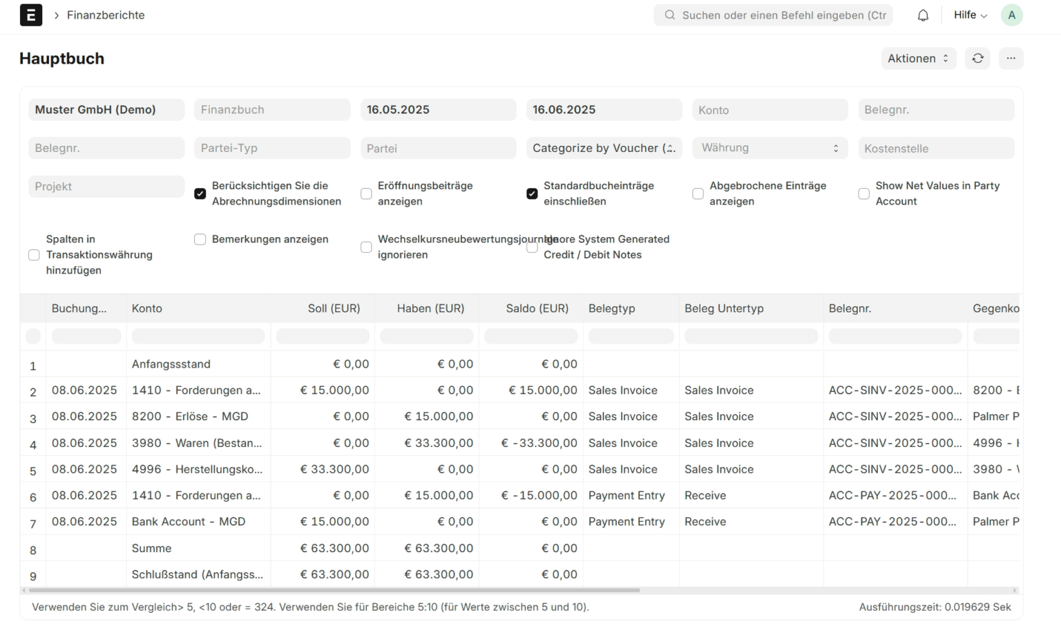 Darstellung einer ERP-Software. Es ist das Layout der Software zu sehen.