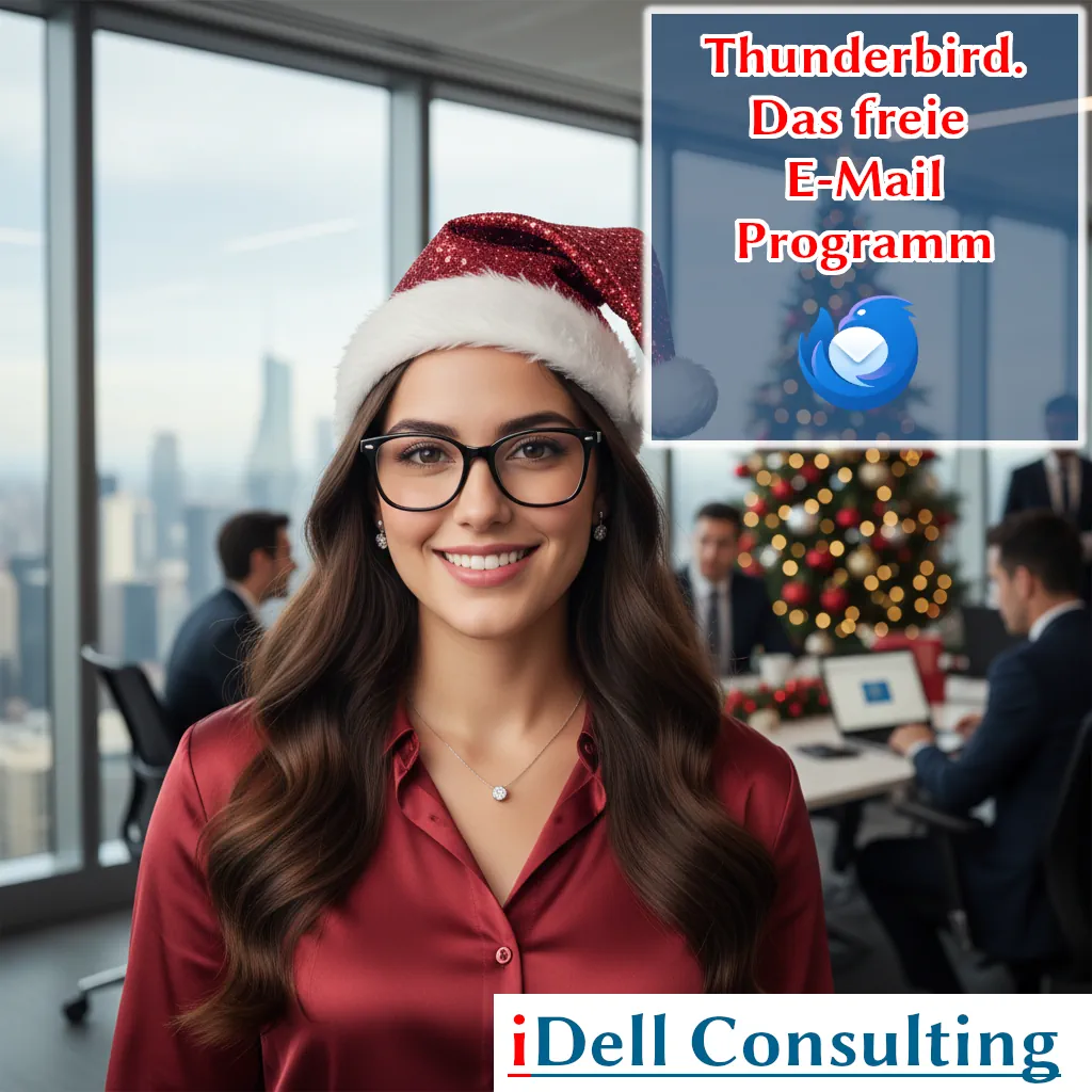 Professionelle Darstellung eines modernen E-Mail-Clients mit mehreren angeordneten E-Mails, Kalender-Integration und Filteroptionen für kleine Unternehmen und Handwerksbetriebe.